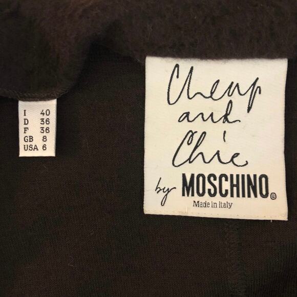Cheap and Chic by Moschino Zip Front Long Sleeve Virgin Wool Blend Jacket Size 6 - Picture 8 of 8